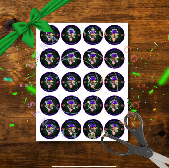 Minecrafter Thank You Party Sticker Sheet Printable