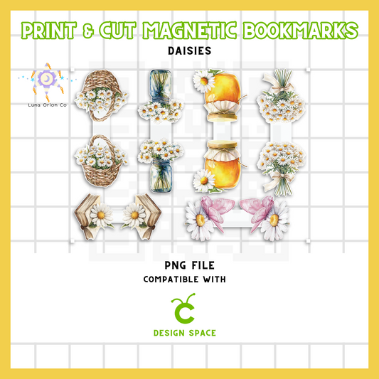 Magnetic Bookmarks PNG "Daisies" [Creator PNG]