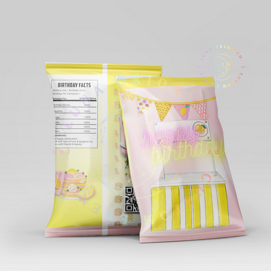 Lemonade Party Chip Bag Printable