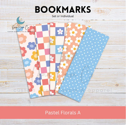 Pastel Florals [A] Bookmark Set or Individual