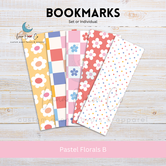 Pastel Florals [B] Bookmark Set or Individual
