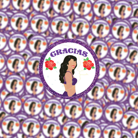 Selena (Purple) Thank You Party Sticker Sheet Printable