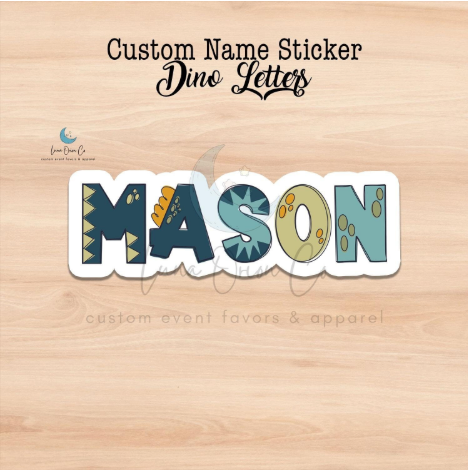 DINO Letters Name Stickers - Custom Name Stickers