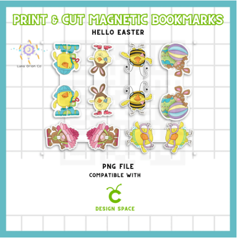 Magnetic Bookmarks PNG "Hello Easter" [Creator PNG]